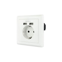 Nanocable Enchufe Pared Schuko + 2 USB 2.4A Nanocable Enchufe Pared Schuko + 2 USB 2.4A